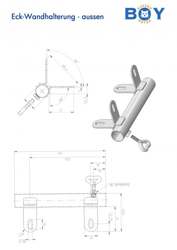 Wand - Eckhalterung