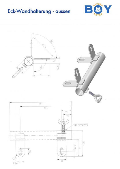 Wand - Eckhalterung