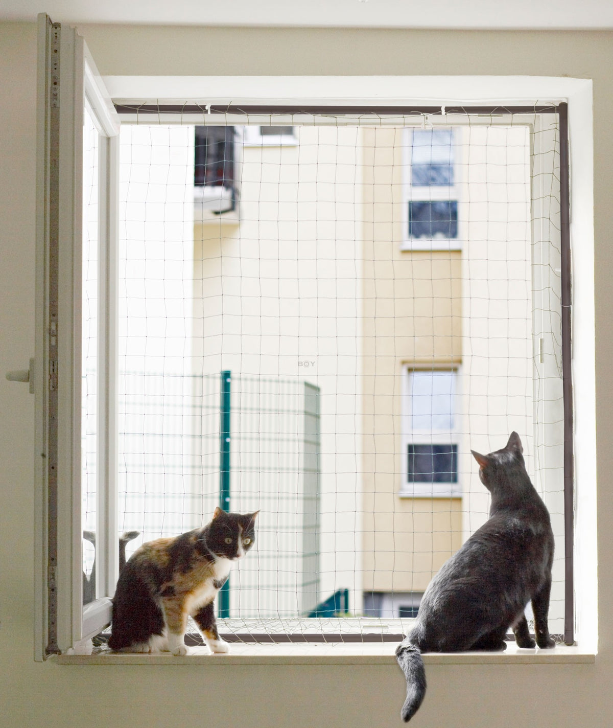 Fenstersicherung für Katzen - Netzrahmen - Standard Abmessung