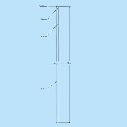 Teleskopstange zum Ausziehen von 110 bis 210cm